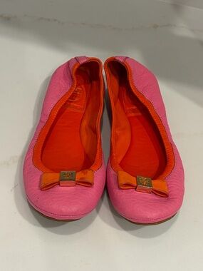 Tory Burch Pink Orange Flats Size 5